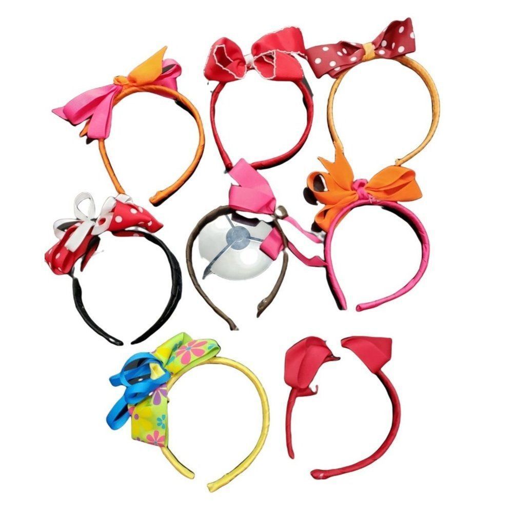 Lot of 8 floral‎ headbands Handmade Pink Red black greeen Yellow Party Casual